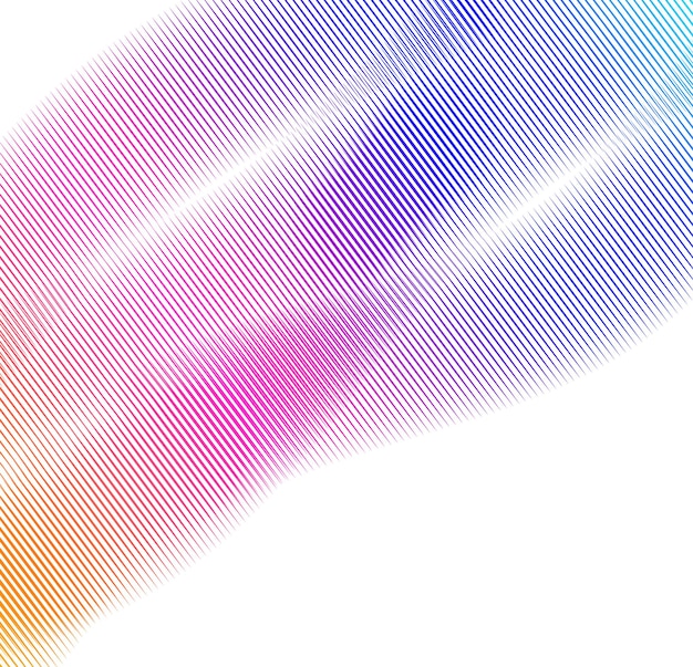 Éléments de conception Vague de nombreuses lignes violettes anneau de cercle Bandes ondulées verticales abstraites sur fond blanc isolé Illustration vectorielle EPS 10 Vagues colorées avec des lignes créées à l'aide de l'outil de fusion