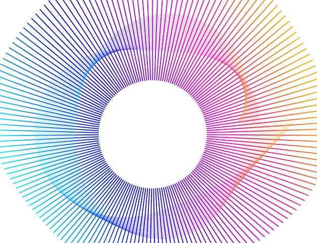 Éléments de conception Vague de nombreuses lignes violettes anneau de cercle Bandes ondulées verticales abstraites sur fond blanc isolé Illustration vectorielle EPS 10 Vagues colorées avec des lignes créées à l'aide de l'outil de fusion