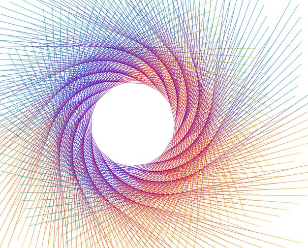 Éléments de conception Vague de nombreuses lignes violettes anneau de cercle Bandes ondulées verticales abstraites sur fond blanc isolé Illustration vectorielle EPS 10 Vagues colorées avec des lignes créées à l'aide de l'outil de fusion