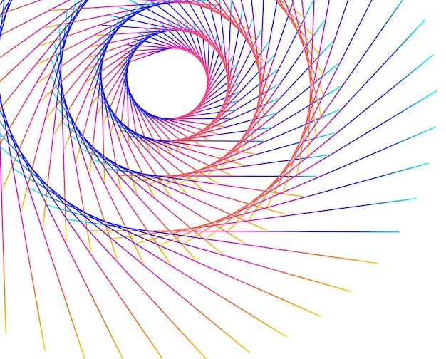 Éléments de conception Vague de nombreuses lignes violettes anneau de cercle Bandes ondulées verticales abstraites sur fond blanc isolé Illustration vectorielle EPS 10 Vagues colorées avec des lignes créées à l'aide de l'outil de fusion