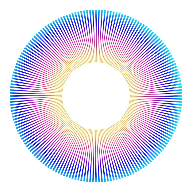 Éléments de conception Vague de nombreuses lignes violettes anneau de cercle Bandes ondulées verticales abstraites sur fond blanc isolé Illustration vectorielle EPS 10 Vagues colorées avec des lignes créées à l'aide de l'outil de fusion