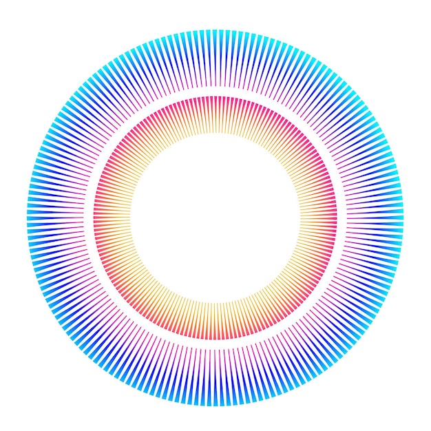 Éléments de conception Vague de nombreuses lignes violettes anneau de cercle Bandes ondulées verticales abstraites sur fond blanc isolé Illustration vectorielle EPS 10 Vagues colorées avec des lignes créées à l'aide de l'outil de fusion