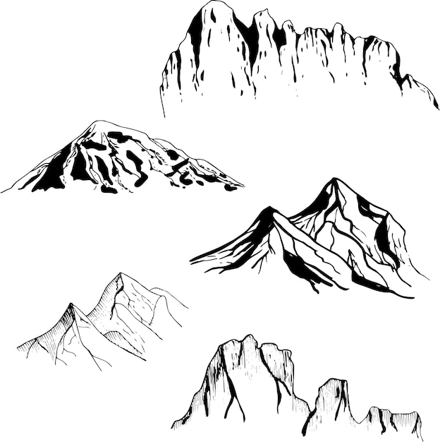 Éléments De Conception De Voyage Et De Montagnes