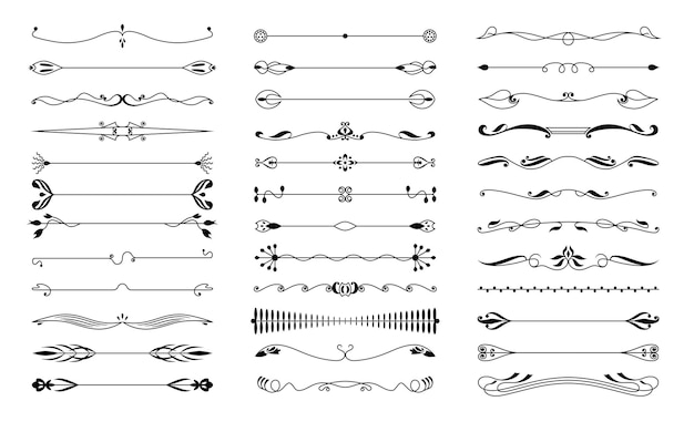 Des éléments décoratifs et décoratifs de page vectoriels exquis