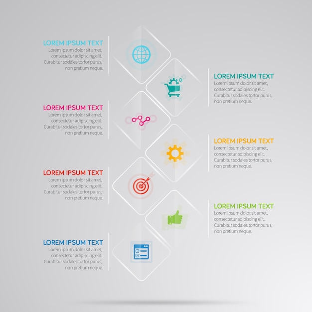 Vecteur Éléments de design vectoriel infographie 7 options