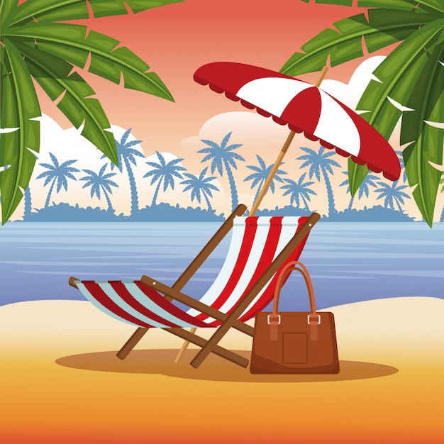 Éléments de dessin animé de plage et d'été