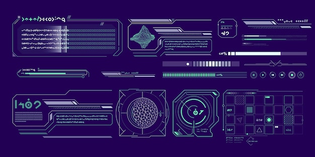 Éléments De Données Vectorielles Pour Les Infographies D'interface Sci-fi