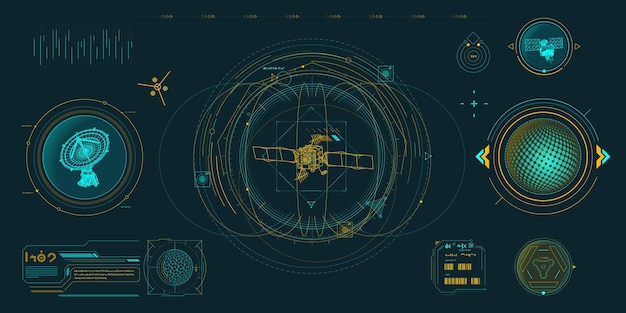 Éléments De Données Vectorielles Pour Les Infographies D'interface Sci-fi