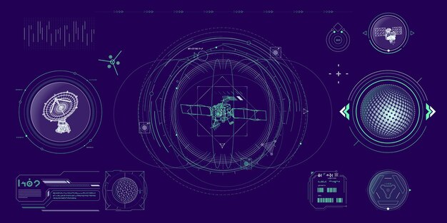 Éléments de données vectorielles pour les infographies d'interface sci-fi
