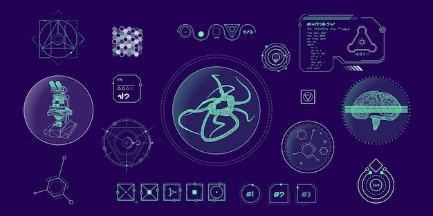 Éléments de données vectorielles pour les infographies d'interface scifi
