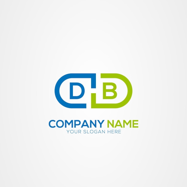 Éléments du logo médical de la lettre monogramme minime DB