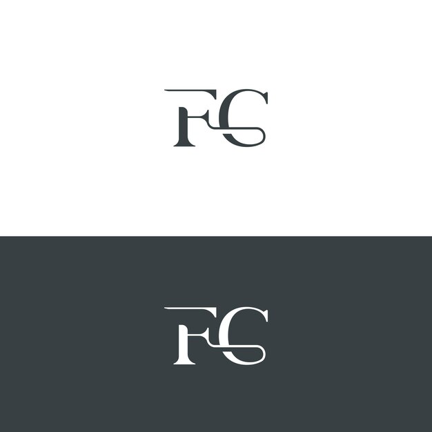 Vecteur les éléments du modèle de conception du logo de la lettre fc logo d'alphabet numérique abstrait moderne