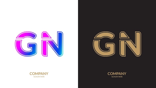 Vecteur Éléments du modèle de conception de l'icône du logo de la lettre gn