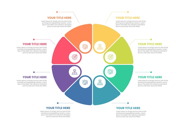 Éléments d'étapes d'organigramme de conception infographique d'entreprise 3D