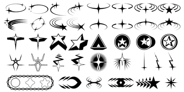 éléments futuristes pour le design grande collection de style rétro graphique abstrait géométrique