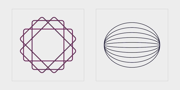 Éléments futuristes rétro pour la conception Actifs graphiques extraordinaires Formes abstraites modernes