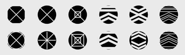 Éléments futuristes rétro pour la conception Grande collection d'objets géométriques graphiques abstraits Formes bauhaus abstraites