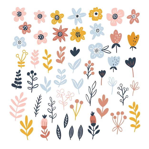 Éléments graphiques et illustrations de fleurs