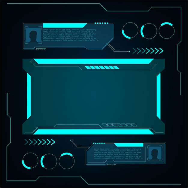 Éléments Hud, Illustration Vectorielle De L'interface Du Moniteur D'écran Utilisateur Des éléments Futuristes