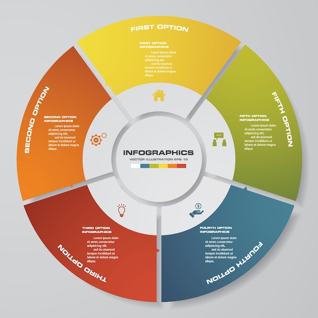 Éléments D'infographie De 5 étapes Cycle Graphique