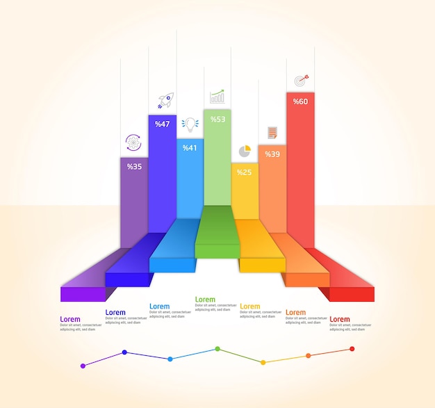 Vecteur Éléments d'infographie affaires coloré