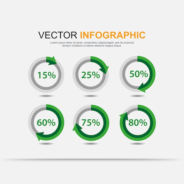 Éléments D'infographie Cercle Graphique Avec Indication Des Pourcentages