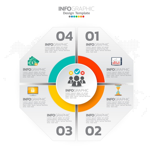 Éléments D'infographie D'entreprise Avec 4 Options Ou étapes