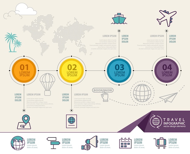 Éléments d&#39;infographie avec des icônes de voyage