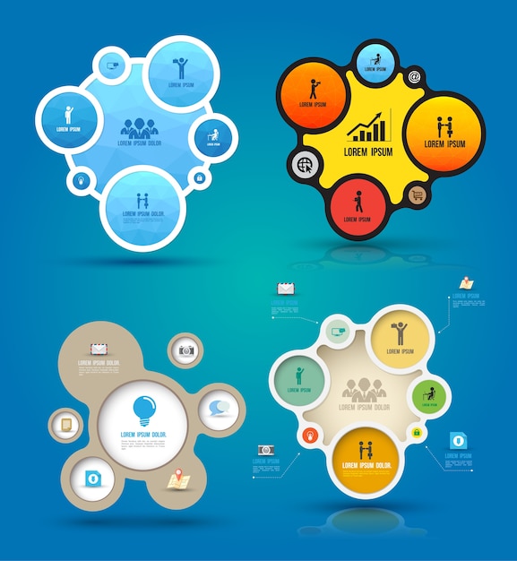 Vecteur Éléments d'infographie avec jeu d'icônes