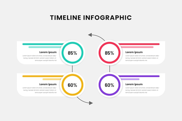 Vecteur Éléments d'infographie marketing en 4 étapes