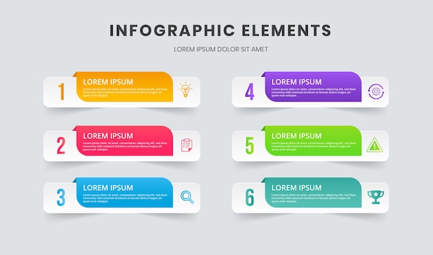 Éléments D'infographie De Présentation D'entreprise Avec 6 Options