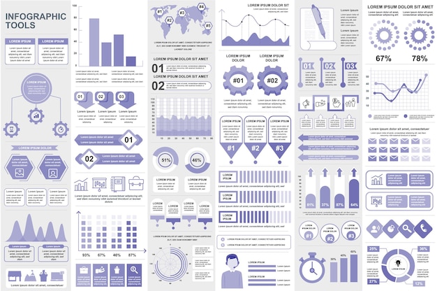 Éléments d'infographie visualisation de données graphiques d'informations de conception vectorielle