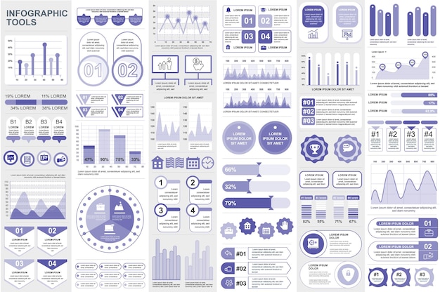 Éléments d'infographie visualisation de données graphiques d'informations de conception vectorielle