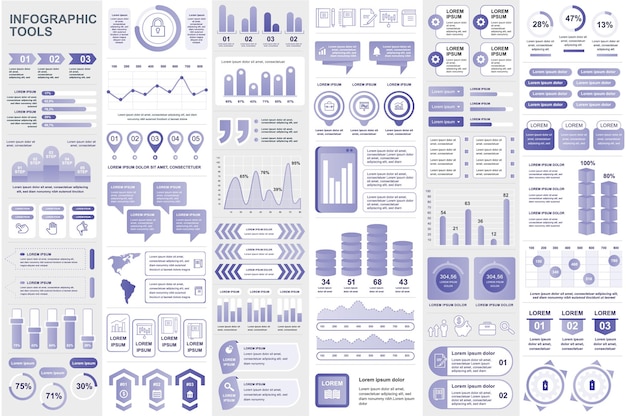 Éléments D'infographie Visualisation De Données Graphiques D'informations De Conception Vectorielle