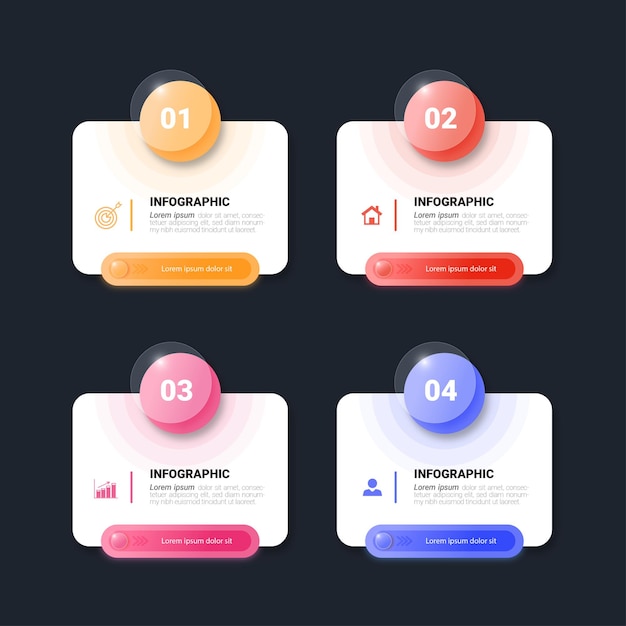 Éléments infographiques coloré modèle