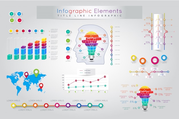 Éléments infographiques colorés détaillés