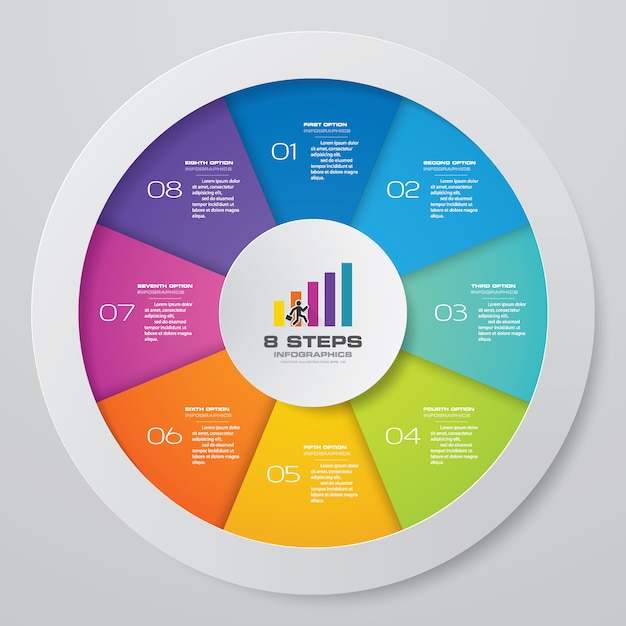 Éléments Infographiques De Diagramme De Cycle De 8 étapes.