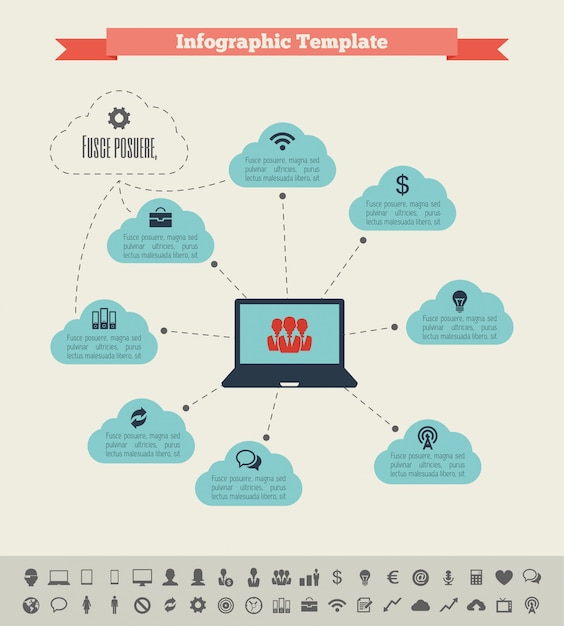 Vecteur Éléments infographiques de l'industrie informatique