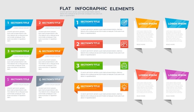 Éléments infographiques plats avec une collection de statistiques