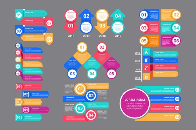 Vecteur Éléments infographiques professionnels plats