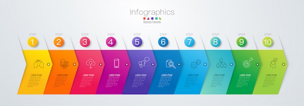 Vecteur Éléments infographiques de la timeline