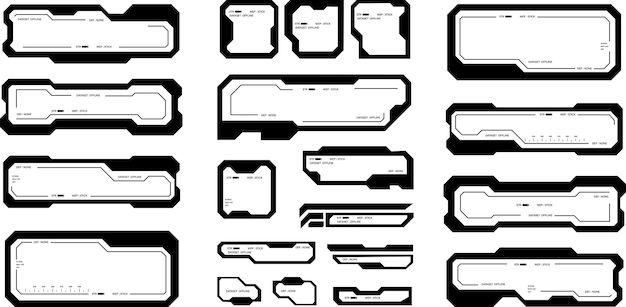 Éléments d'interface futuristes Holographiques des éléments d'interfaces utilisateur des barres et des cadres de haute technologie