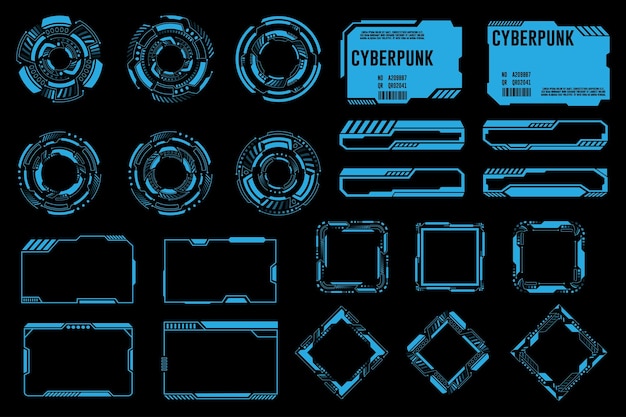 Éléments d'interface futuristes Holographiques des éléments d'interfaces utilisateur des barres et des cadres de haute technologie