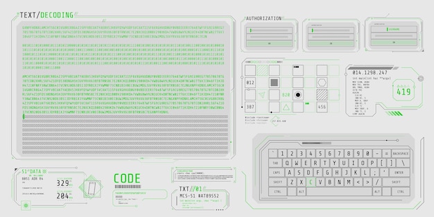 Éléments d'interface Hud pour le décodage de l'écran de données