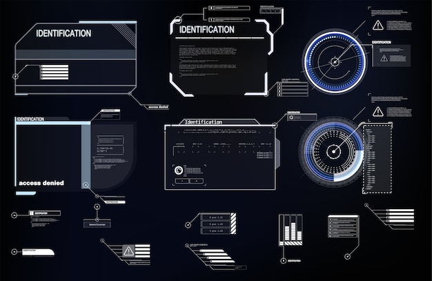 Éléments D'interface Hud, Ui, Gui. Ensemble De Titres De Légende.