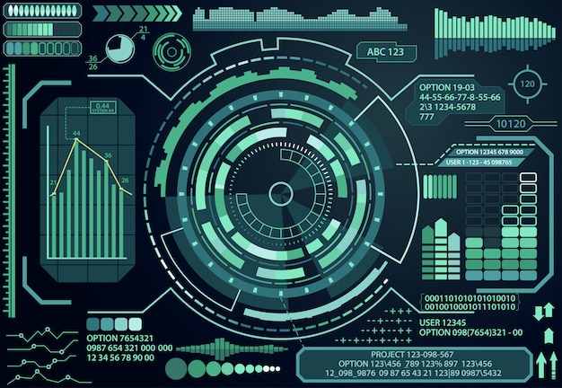 Éléments De L'interface Utilisateur Graphique Virtuelle Virtuelle Futuriste.