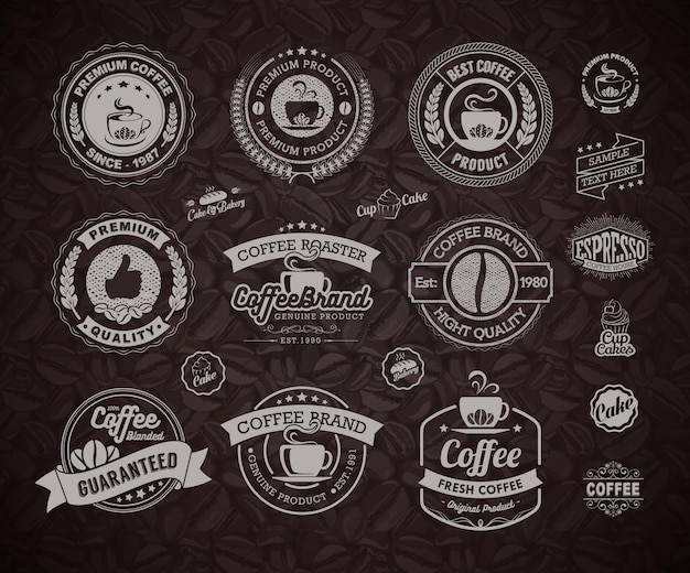 Éléments De Logos Et étiquettes De Café