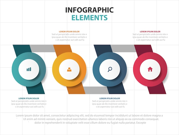 Vecteur Éléments de modèle de chronologie entreprise infographie