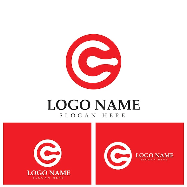 Éléments De Modèle De Conception D'icône De Logo Lettre C Et C