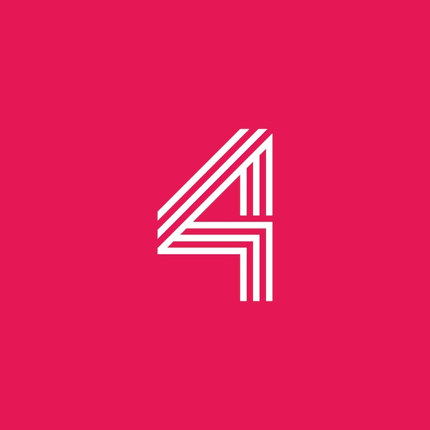 Éléments de modèle de conception d'icône de logo simple numéro 4